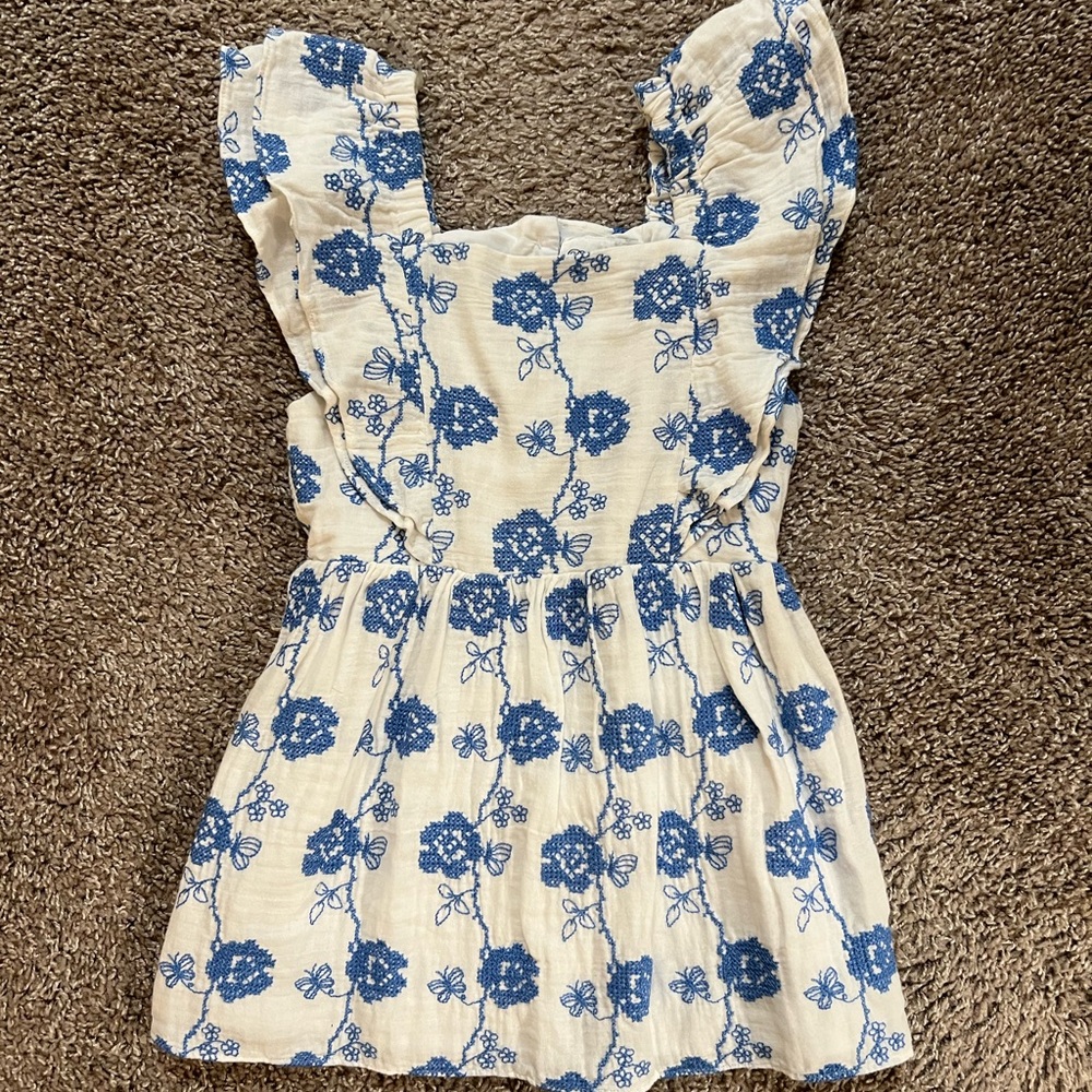 Rare Editions White and Blue Girls Casual Wear